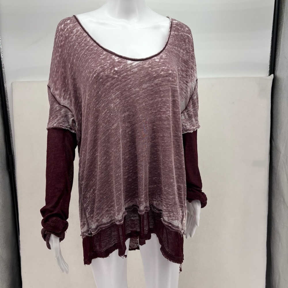 We The Free Maroon Long Sleeve Top